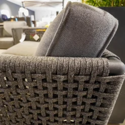 Cane Line Loungesessel|Lounge Sessel Encore Soft Rope Dark Grey Kissen Farbe Lava Grey