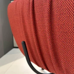 KFF Loungesessel|Lounge Sessel Faye Casual Stoff Rohi Credo Lampion Rot 4 Fuß Sterngestell Drehbar Struktur Schwarz mit Hocker