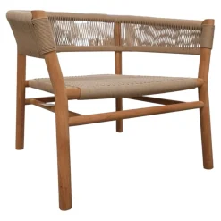 Ethimo Einzelstühle|Lounge Sessel Kilt Holz Teak Geflecht Sand Beige