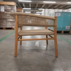 Ethimo Einzelstühle|Lounge Sessel Kilt Holz Teak Geflecht Sand Beige