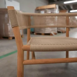 Ethimo Einzelstühle|Lounge Sessel Kilt Holz Teak Geflecht Sand Beige