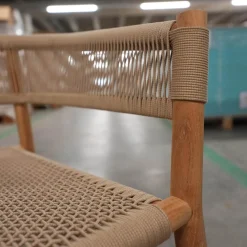 Ethimo Einzelstühle|Lounge Sessel Kilt Holz Teak Geflecht Sand Beige