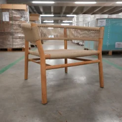 Ethimo Einzelstühle|Lounge Sessel Kilt Holz Teak Geflecht Sand Beige