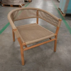 Ethimo Einzelstühle|Lounge Sessel Kilt Holz Teak Geflecht Sand Beige