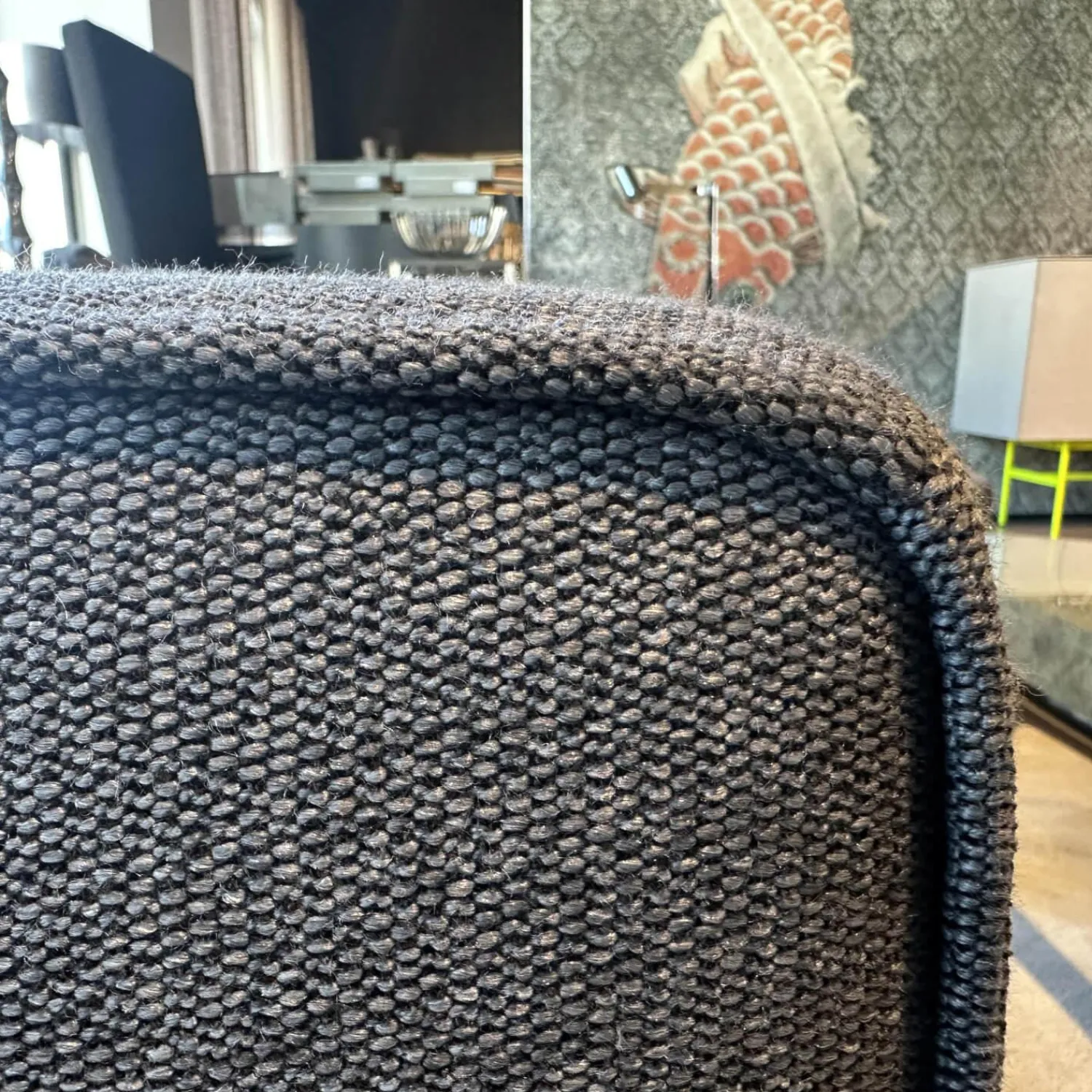 COR Ecksofas|Lounge Sofa Mell Stoff 9131 Anthrazit Gestell M20 Schwarz Lackiert Inklusive Kissen Und Rolle