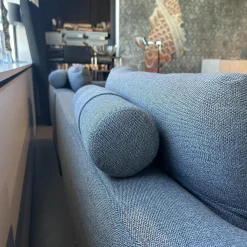 COR Ecksofas|Lounge Sofa Mell Stoff 9131 Anthrazit Gestell M20 Schwarz Lackiert Inklusive Kissen Und Rolle