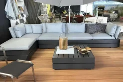 Solpuri Loungemöbel|Loungegruppe Boxx Polster Stoff Bombay Deluxe Pastel Blue Blau Gestell Aluminium Anthrazit Inklusive Tisch