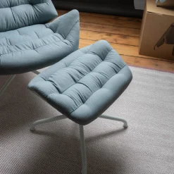 Thonet Relaxsessel|Lounge-Sessel 808 Mit Hocker Bezug Außen Nappaleder Bezug Innen Stoff Soul 158 Air