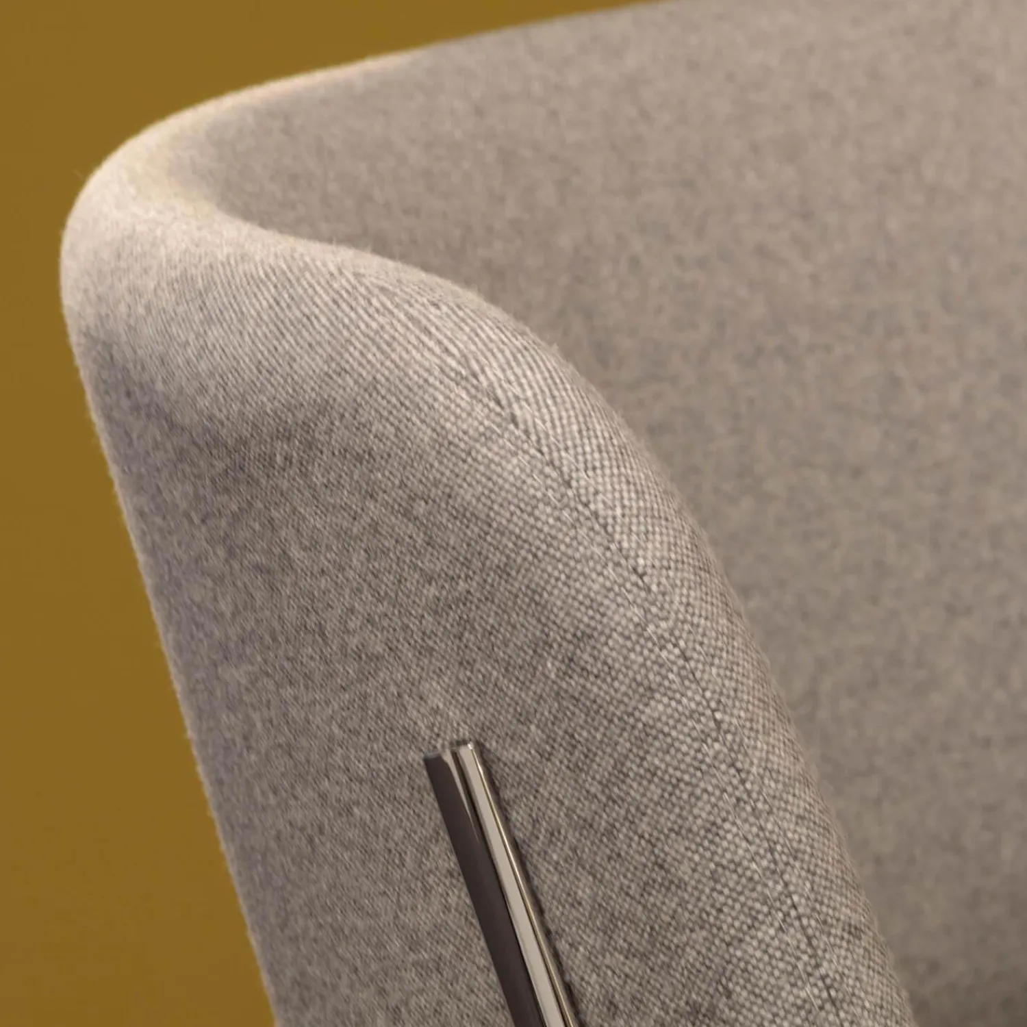 Tecta Loungesessel|Loungesessel D70 Und Hocker C70 Bezug Stoff Celia 0208 Grau Meliert Gestell Stahlrohr Verchromt