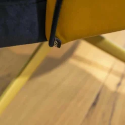 KFF Loungesessel|Loungesessel Gaia Casual Lounge Schwarzer Velour Leder Gelb