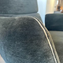 COR Loungesessel|Loungesessel Jalis Niedrig Stoff 8144 Braun Grün Drahtgestell F01 Feinstruktur Schwarz Mit Hocker