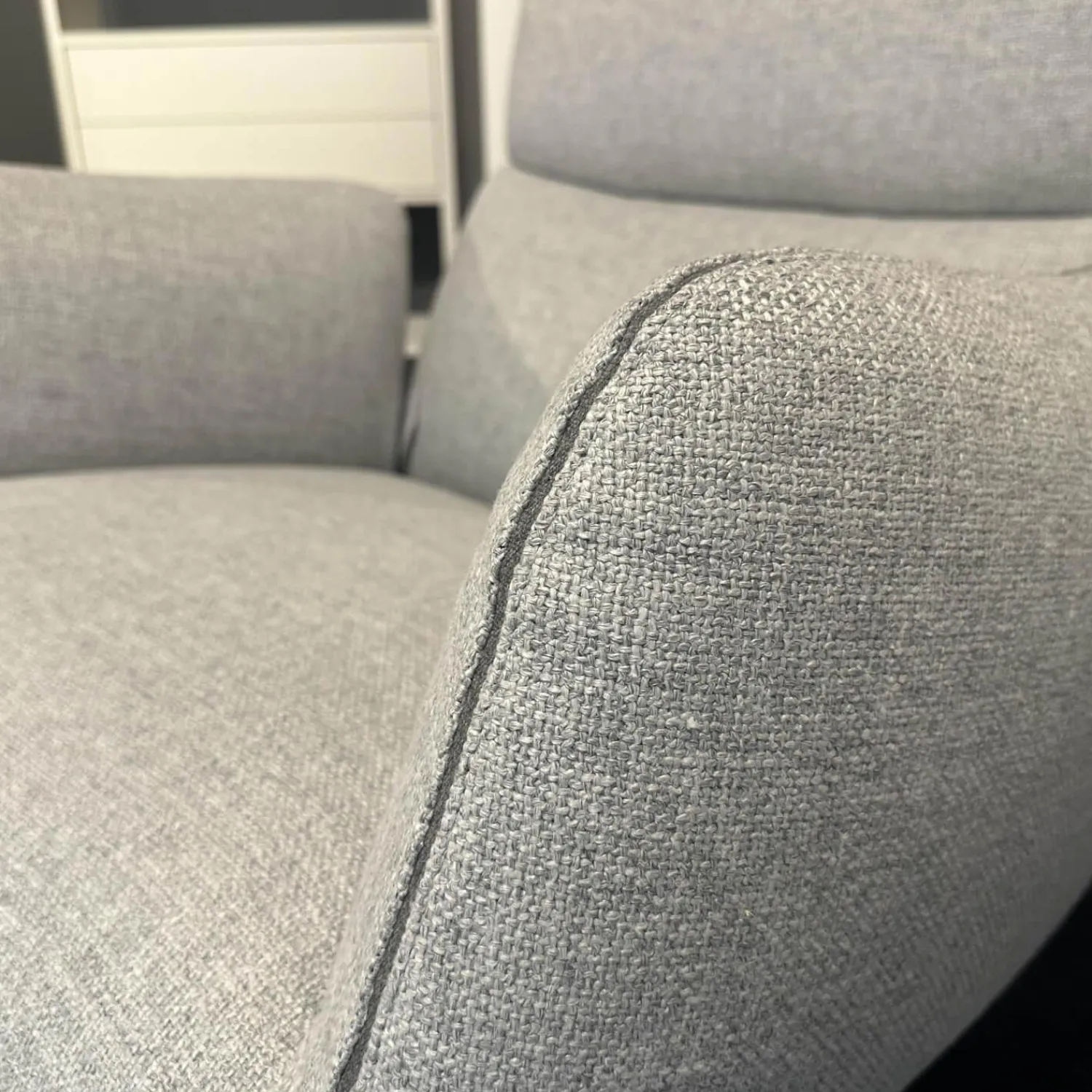 COR Loungesessel|Loungesessel Jalis Stoff 8300 Lichtgrau Grau 4 Fuß Drahtgestell Schwarz Pulverbeschichtet Inklusive Hocker