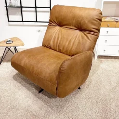 Contur Loungesessel|Loungesessel Lovere Naturleder Nevada Whiskey Braun Sternfuß Metall Schwarz Beschichtet