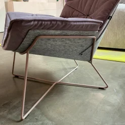 KFF Loungesessel|Loungesessel Nest Pure Stoff Seven 71 Lavendel Violett Schale Formflies Grau Gestell Rose Inklusive Hocker