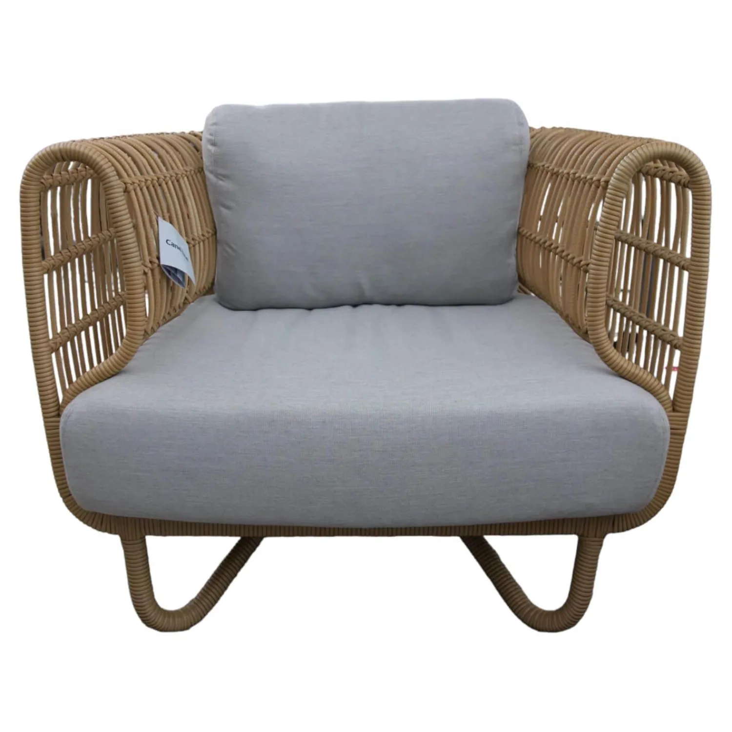 Cane Line Loungemöbel|Loungesessel Nest Stoff Natte Light Grey Gestell Faser Natural