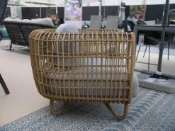Cane Line Loungemöbel|Loungesessel Nest Stoff Natte Light Grey Gestell Faser Natural