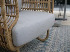 Cane Line Loungemöbel|Loungesessel Nest Stoff Natte Light Grey Gestell Faser Natural