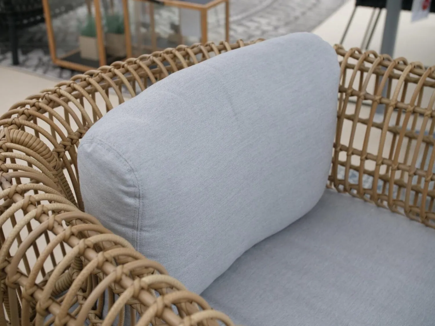 Cane Line Loungemöbel|Loungesessel Nest Stoff Natte Light Grey Gestell Faser Natural