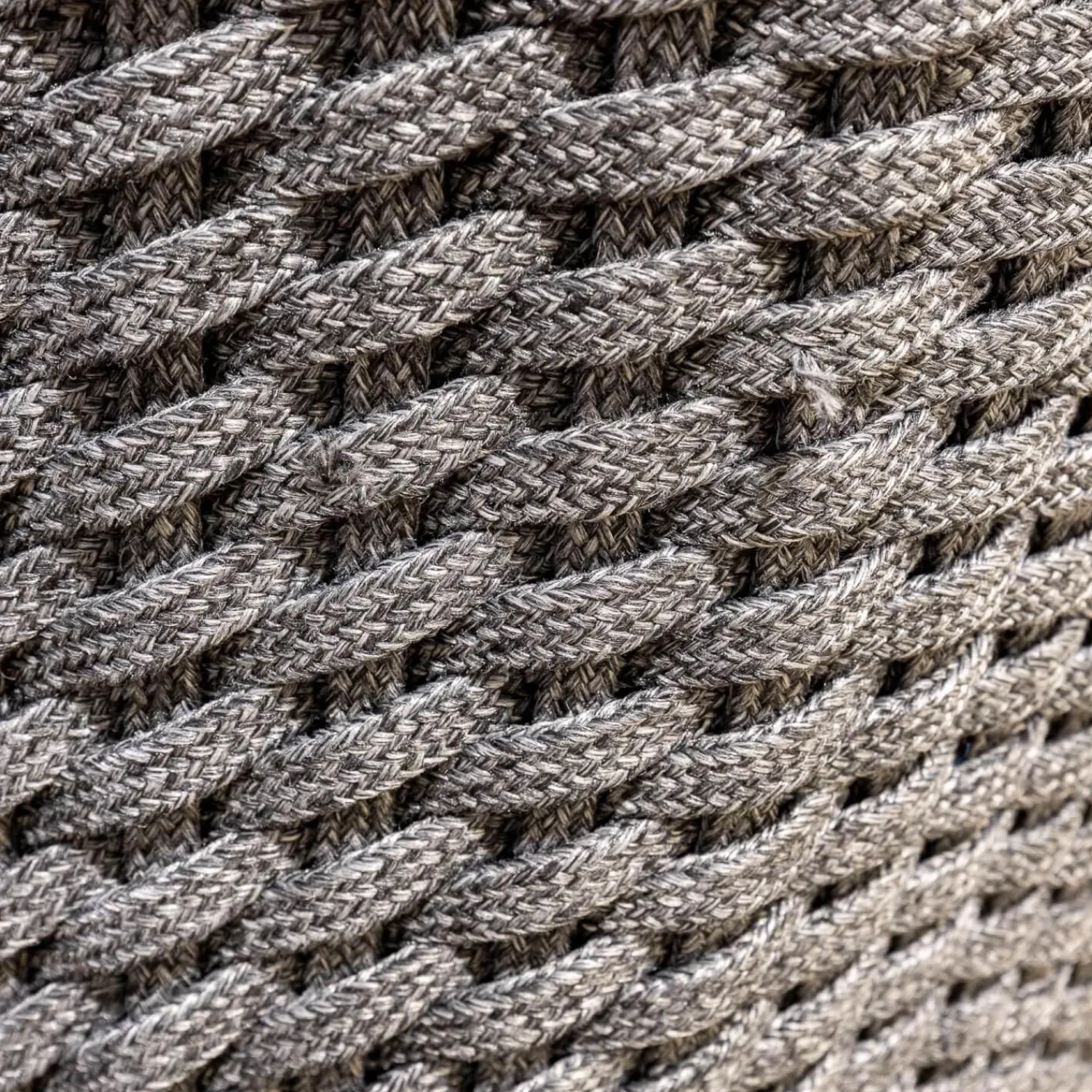 Cane Line Loungesessel|Loungesessel Peacock Soft Rope Geflecht Dark Grey Grau Gestell Aluminium Dark Grey Grau Drehbar Inklusive Kissensatz Light Grey Grau