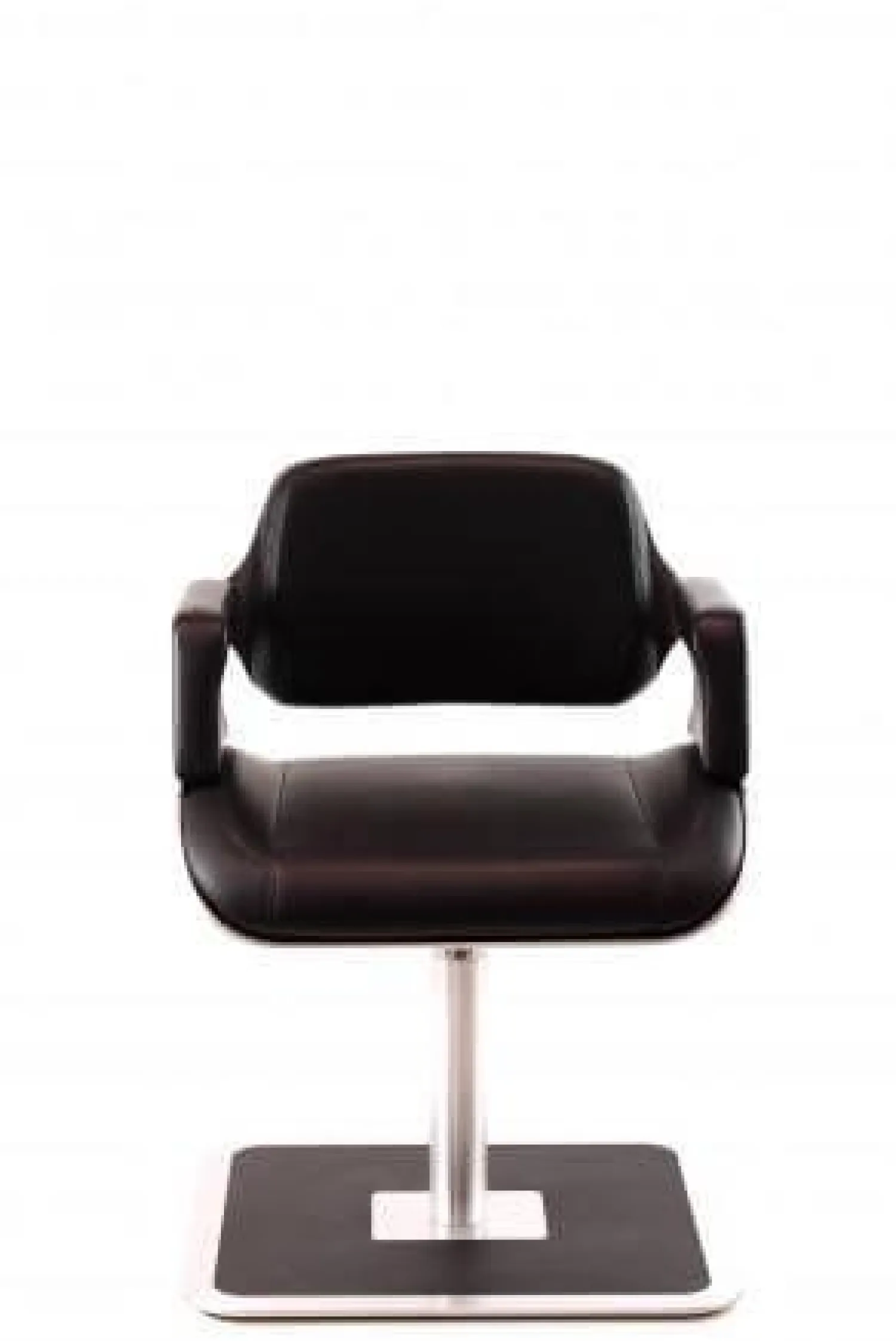 Interstuhl Bürostühle|Loungesessel 810S Silver Leder Premium Schwarz Gestell Metall Gebürstet