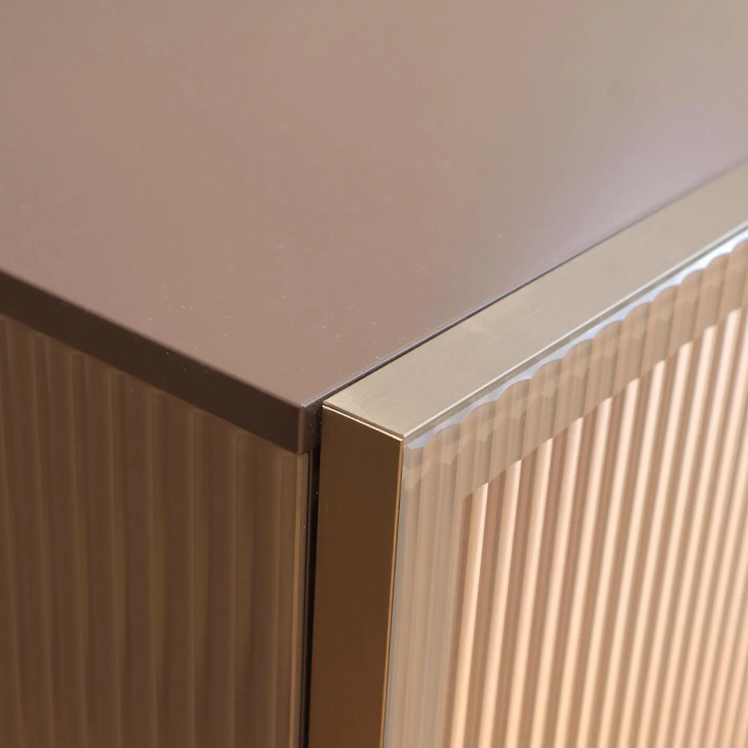 Ligne Roset Wohnwände & Tv-Lowboards|Lowboard Canaletto Klapptüren Klarglas K5 Korpus Lack Bleigrau Seidenmatt Grau