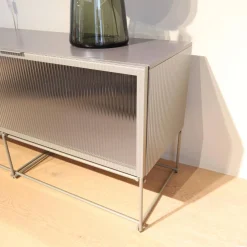 Ligne Roset Wohnwände & Tv-Lowboards|Lowboard Canaletto Klapptüren Klarglas K5 Korpus Lack Bleigrau Seidenmatt Grau