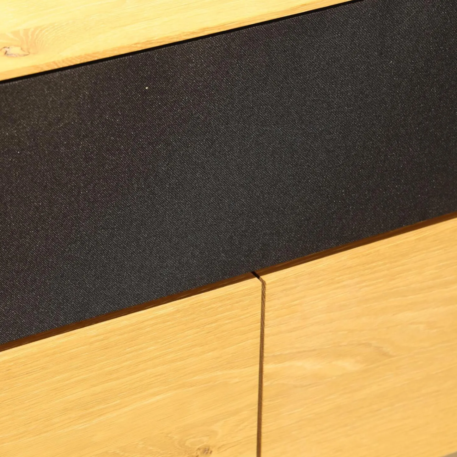 Scholtissek Wohnwände & Tv-Lowboards|Lowboard Farn Media Holz Knorrige Eiche Puro Geölt Akustikstoff Schwarz Mit 2 Hängeschränken