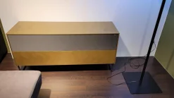 Sudbrock Wohnwände & Tv-Lowboards|Lowboard Gold Gebürstet Lochblechklappe Onyxgrau Füße Metall Schwarz