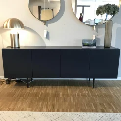 Zoom by Mobimex Kommoden & Sideboards|Lowboard Hue MDF Stahlblau Füße Schwarz Pulverbeschichtet