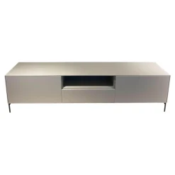 Treku Wohnwände & Tv-Lowboards|Lowboard Lauki Lack Graphit Hellgrau Beine Metall Schwarz