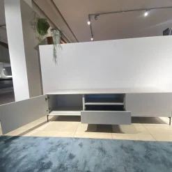 Treku Wohnwände & Tv-Lowboards|Lowboard Lauki Lack Graphit Hellgrau Beine Metall Schwarz