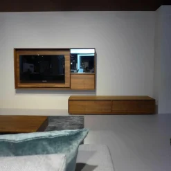 Team 7 Kommoden & Sideboards|Lowboard Lux Nussbaum Geölt Glas mit Hängeschrank