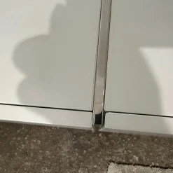 YOMEI Wohnwände & Tv-Lowboards|Lowboard Matrix Leder Weiß 13 Inklusive TV Einsatz Mit Kadelabdeckung