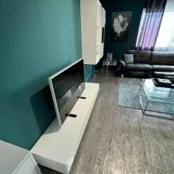 JOOP! Wohnwände & Tv-Lowboards|Lowboard Mit Hängeschränke Joop 73112 Lack Kristallgrau Grau Metallfüßen Chromfarben Mit Integrierte Beleuchtung