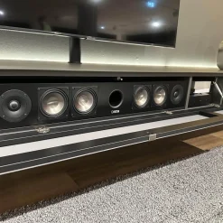 Spectral Smart Furniture Wohnwände & Tv-Lowboards|Lowboard Next Korpus Smart Lack Granite Grau Stofffront Grey Grau Mit Soundbar Und TV-Halterung