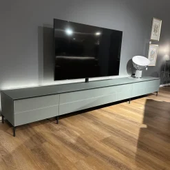 Spectral Smart Furniture Wohnwände & Tv-Lowboards|Lowboard Scala Lack Anthrazit Und Grau Metallgestell Schwarz Inklusive Beleuchtung