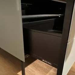 Spectral Smart Furniture Wohnwände & Tv-Lowboards|Lowboard Scala Lack Anthrazit Und Grau Metallgestell Schwarz Inklusive Beleuchtung