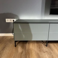 Spectral Smart Furniture Wohnwände & Tv-Lowboards|Lowboard Scala Lack Anthrazit Und Grau Metallgestell Schwarz Inklusive Beleuchtung