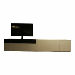 Kettnaker Wohnwände & Tv-Lowboards|Lowboard Soma 1312 Phonoschrank Lack Lichtgrau Drehsäule Schwarz