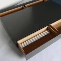 Pastoe Kommoden & Sideboards|Lowboard Vision Lack 313 Basalt Innen Eiche Hell Mit 4 Schubkästen Beidseitig Zu Öffnen