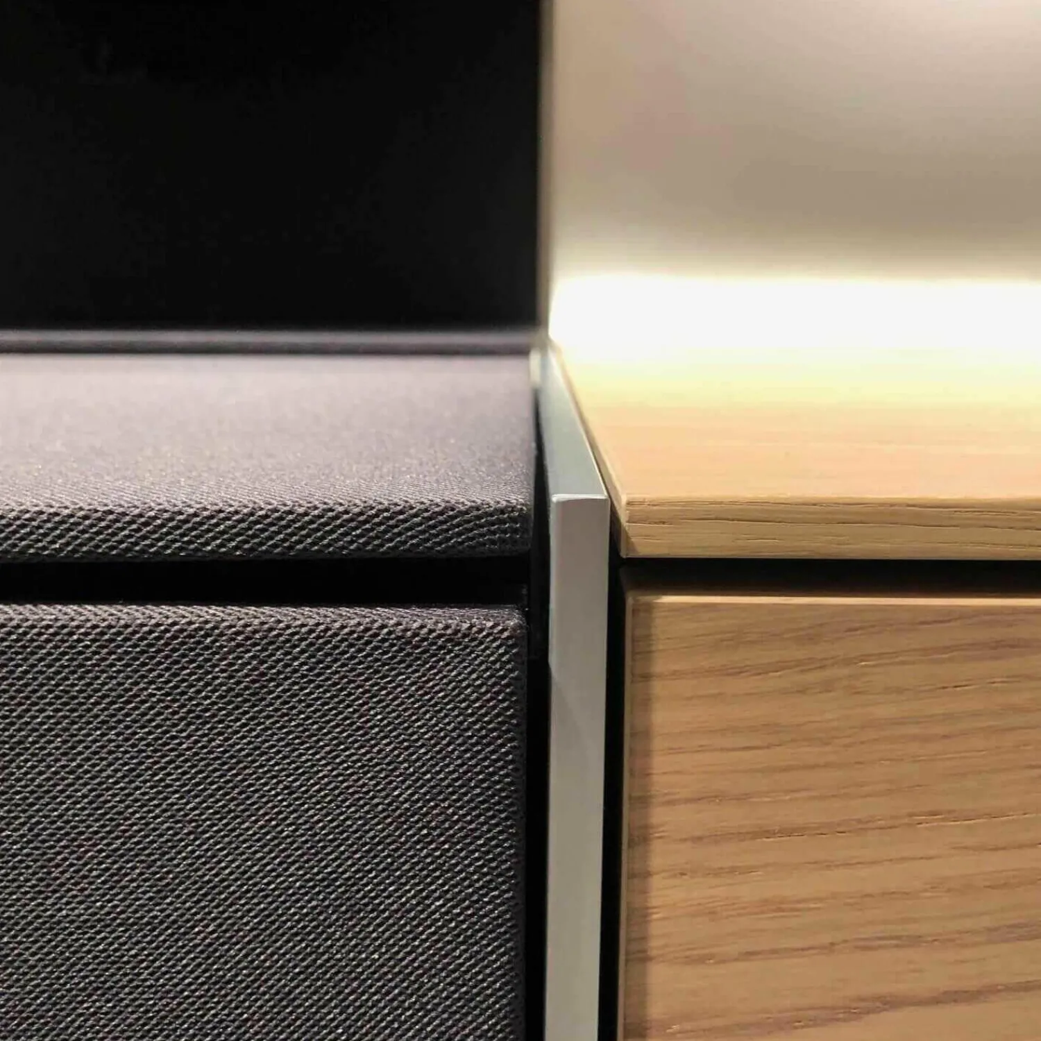 Musterring Wohnwände & Tv-Lowboards|Medienkombination Q-Media MR Balkeneiche Bianco Furniert mit LED-Beleuchtung