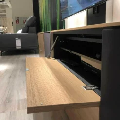 Musterring Wohnwände & Tv-Lowboards|Medienkombination Q-Media MR Balkeneiche Bianco Furniert mit LED-Beleuchtung