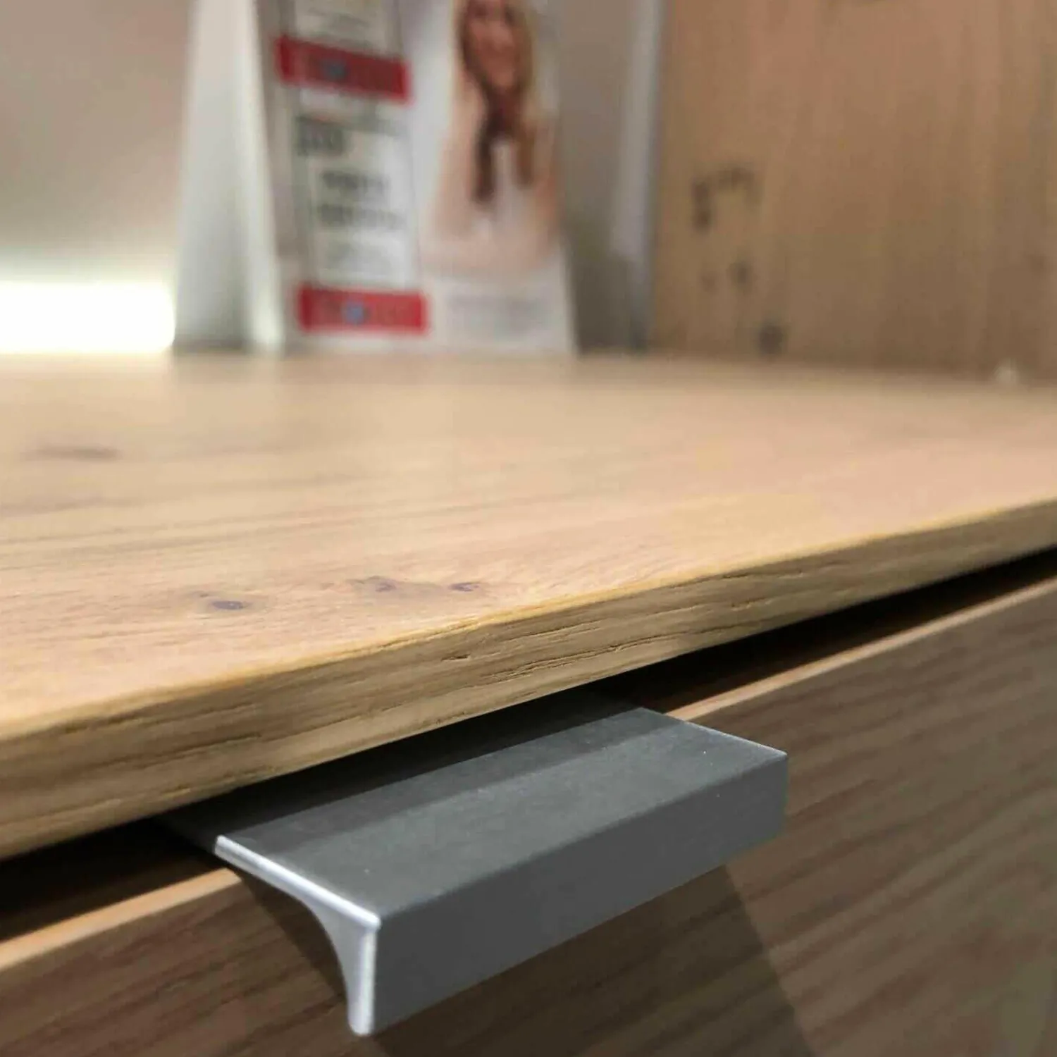 Musterring Wohnwände & Tv-Lowboards|Medienkombination Q-Media MR Balkeneiche Bianco Furniert mit LED-Beleuchtung