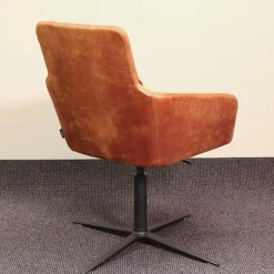 Wagner Living Einzelstühle|Mehrzweckstuhl W-Cube 1 Leder Braun V99 Gestell Aluminium Schwarz