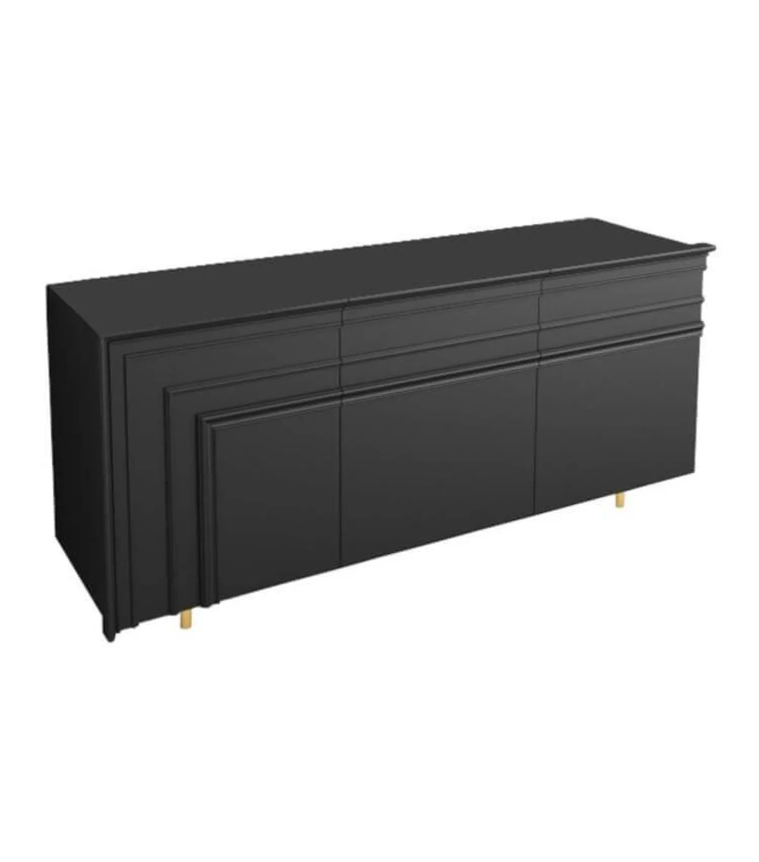 minottiitalia Kommoden & Sideboards|Anrichte Gessolina Anrichte MDF PU Lackiert Noir Schwarz