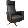Bielefelder Werkstätten Relaxsessel|Motorsessel Charly Bezug Leder Normandie Schwarz Sternfuß Chrom Glänzend Mit Aufsthehhilfe Und Motorischer Verstellung