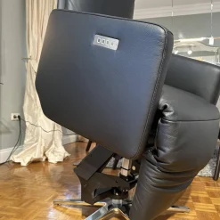 Bielefelder Werkstätten Relaxsessel|Motorsessel Charly Bezug Leder Normandie Schwarz Sternfuß Chrom Glänzend Mit Aufsthehhilfe Und Motorischer Verstellung