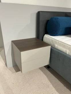 Novamobili Nachttische|Nachtkommode Living 2023 Lack Visone Matt Grau Innen Perla 46 Abdeckplatte 72 Noce