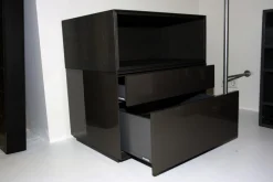 Piure Kommoden & Sideboards|Nachtkommode Nex Lack Hochglanz Coffee Box Offen Stehend Eiche Grey