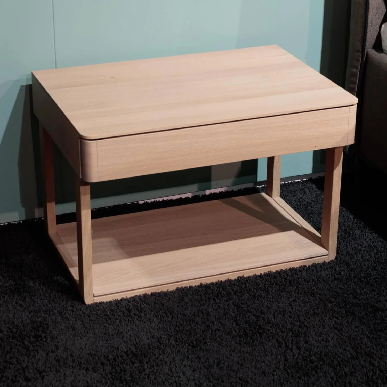 Team 7 Nachttische|Nachttisch Float Eiche Weißöl Mit 2 Kufen Und 1 Lade